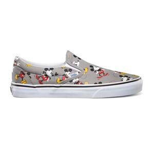 Vans x Disney Classic Slip-On, Mickey Mouse “True Original”, Gray Canvas